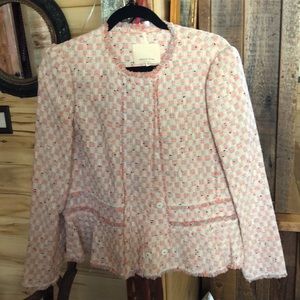 Rebecca Taylor tweed linen unlined jacket